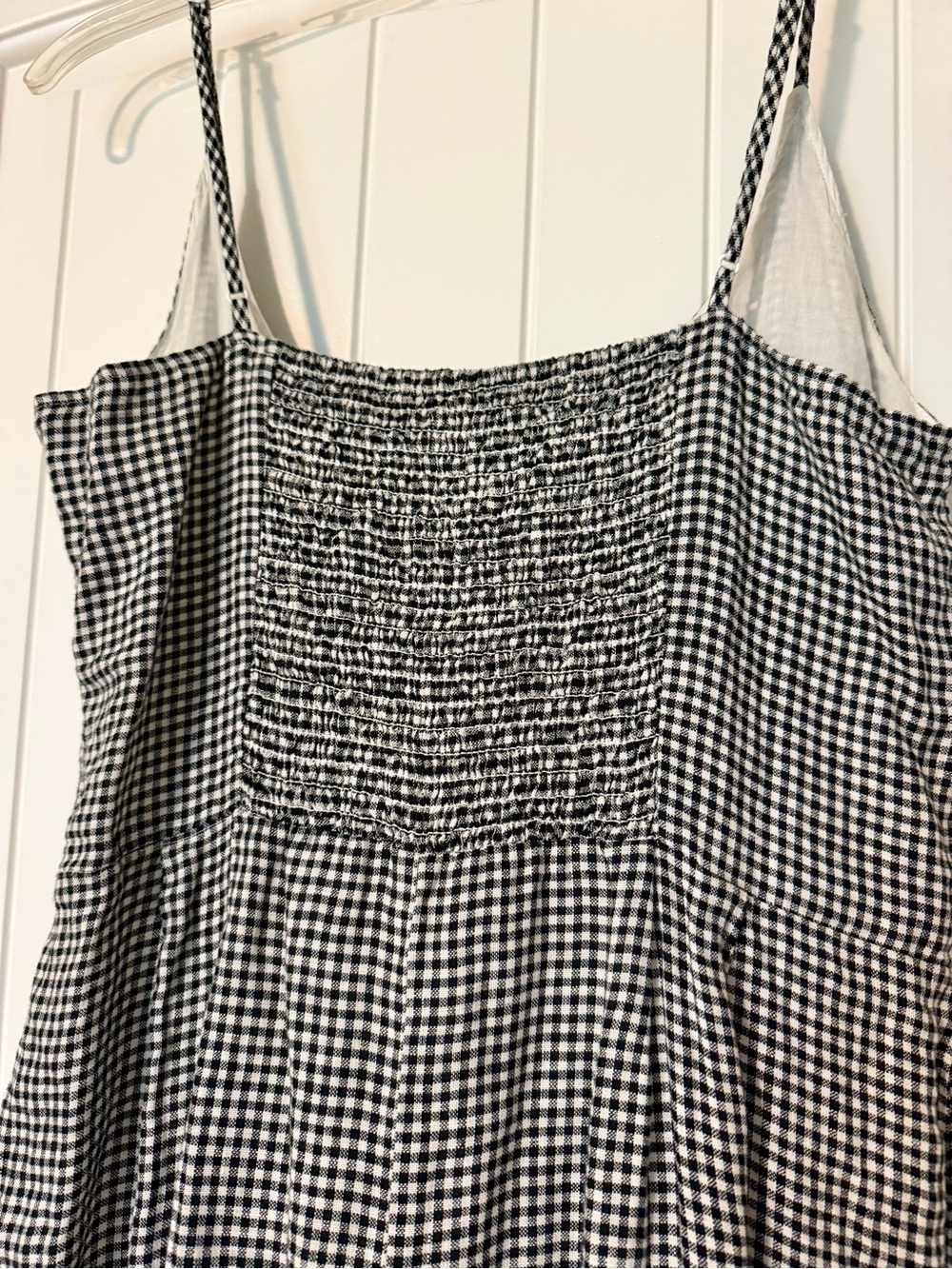 Quince Sleeveless Black & White Gingham Midi Dress - Picture 5 of 6
